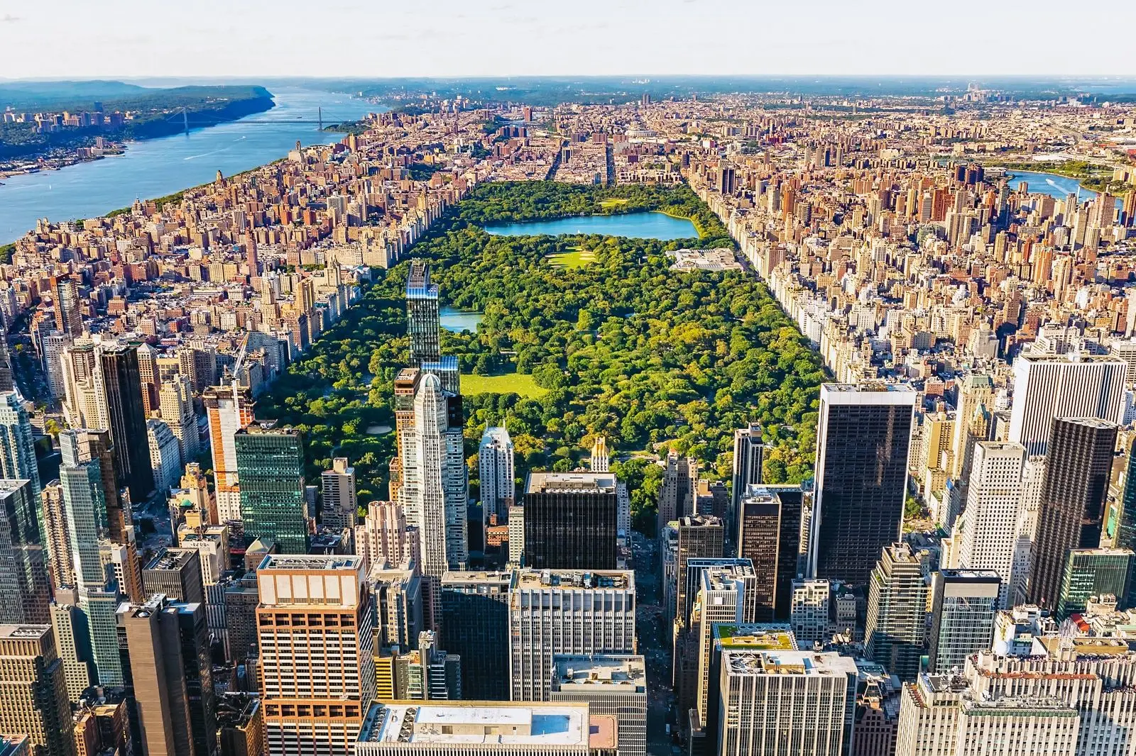 Aerial view of Central Park and Manhattan